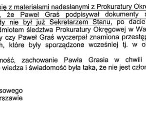 Prokuratura kryje Grasia