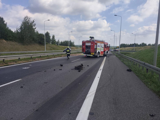 Wypadek na s7 w Zaleziance
