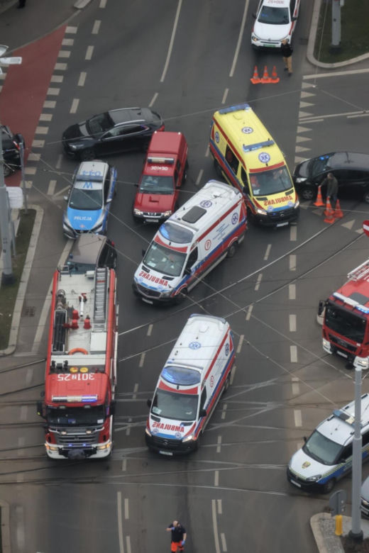 Wypadek na placu Rodła w Szczecinie