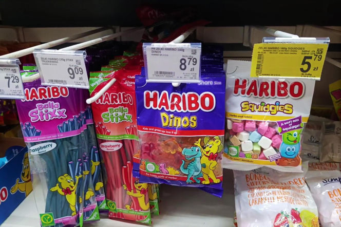Żelki Haribo w polskich i niemieckich sklepach