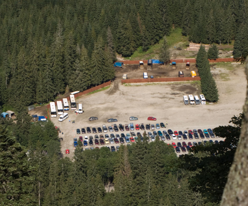 Parking na Morskie Oko. Palenica Białczańska, Łysa Polana