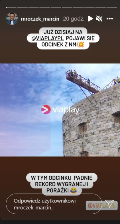 Marcin Mroczek podczas nagrań do "Fort Boyard"