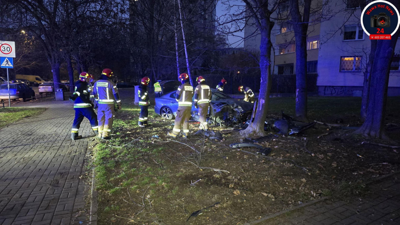 Wjechał na trawnik i uderzył w drzewo. Szokujący powód