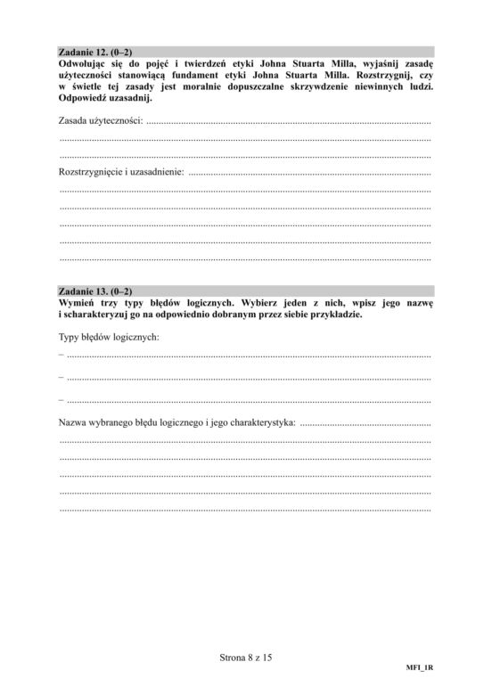 Matura 2020 ARKUSZE CKE z filozofii