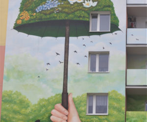 Nowy mural na bydgoskim Błoniu. Powstał ze specjalnych farb [ZDJĘCIA] 