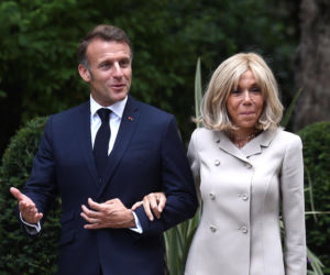 Emmanuel Macron z żoną Brigitte Macron