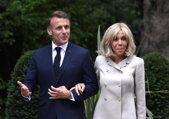 Emmanuel Macron z żoną Brigitte Macron