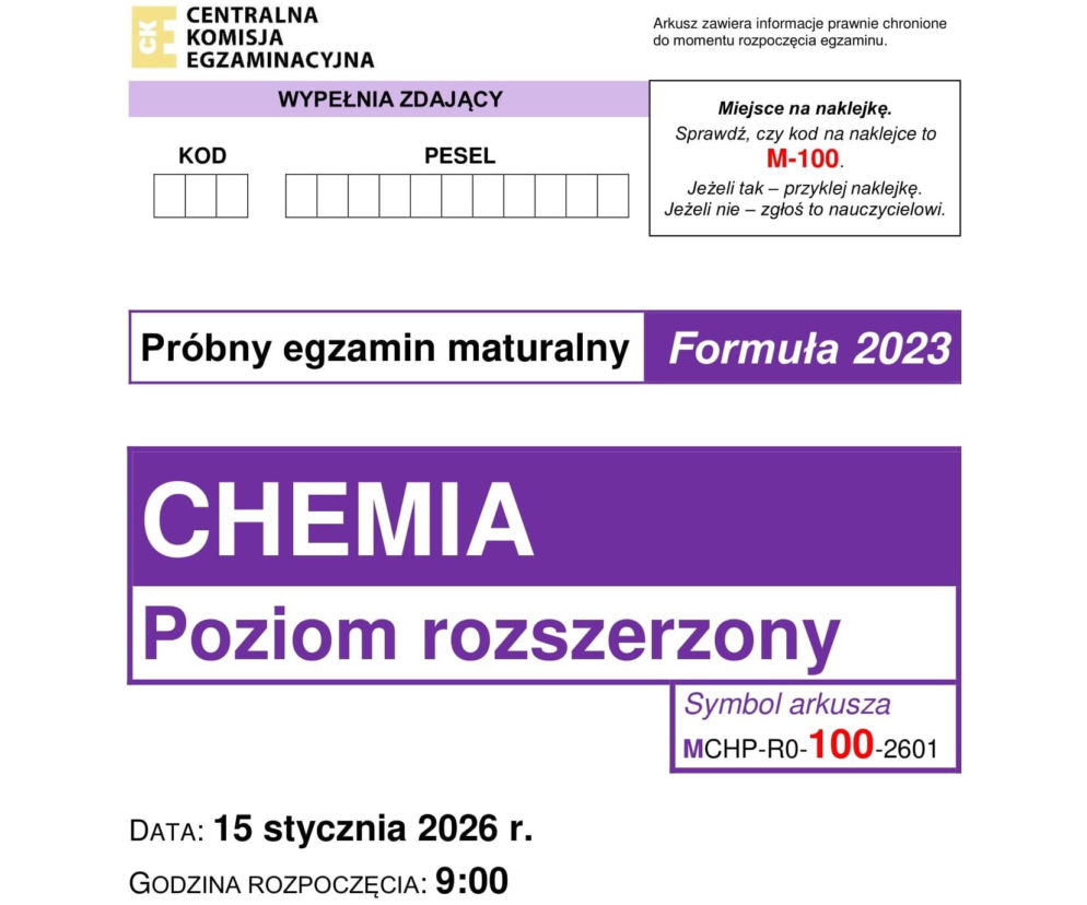 Matura próbna 2026 - chemia