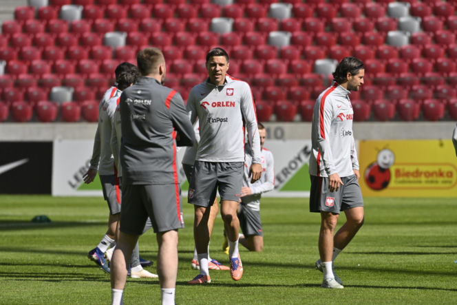 Trening reprezentacji Polski przed meczem ze Szwecją