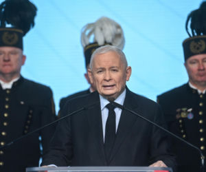 Konferencja prasowa prezesa PIS Jarosława Kaczyńskiego.