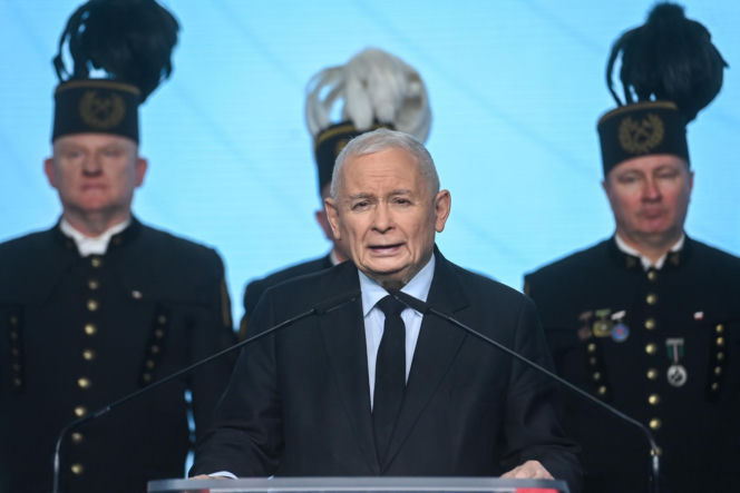 Konferencja prasowa prezesa PIS Jarosława Kaczyńskiego.