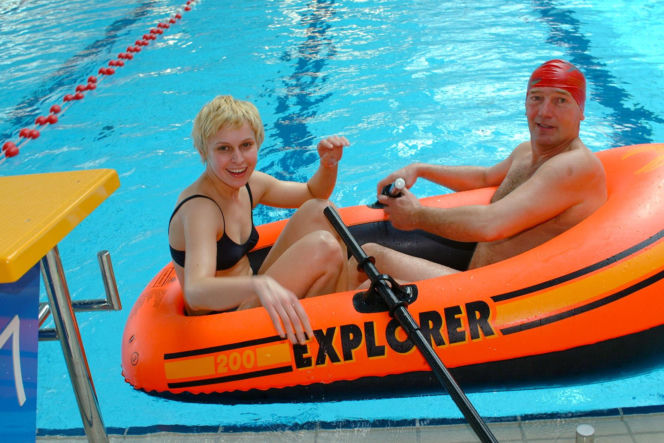 Karol Strasburger ćwiczy