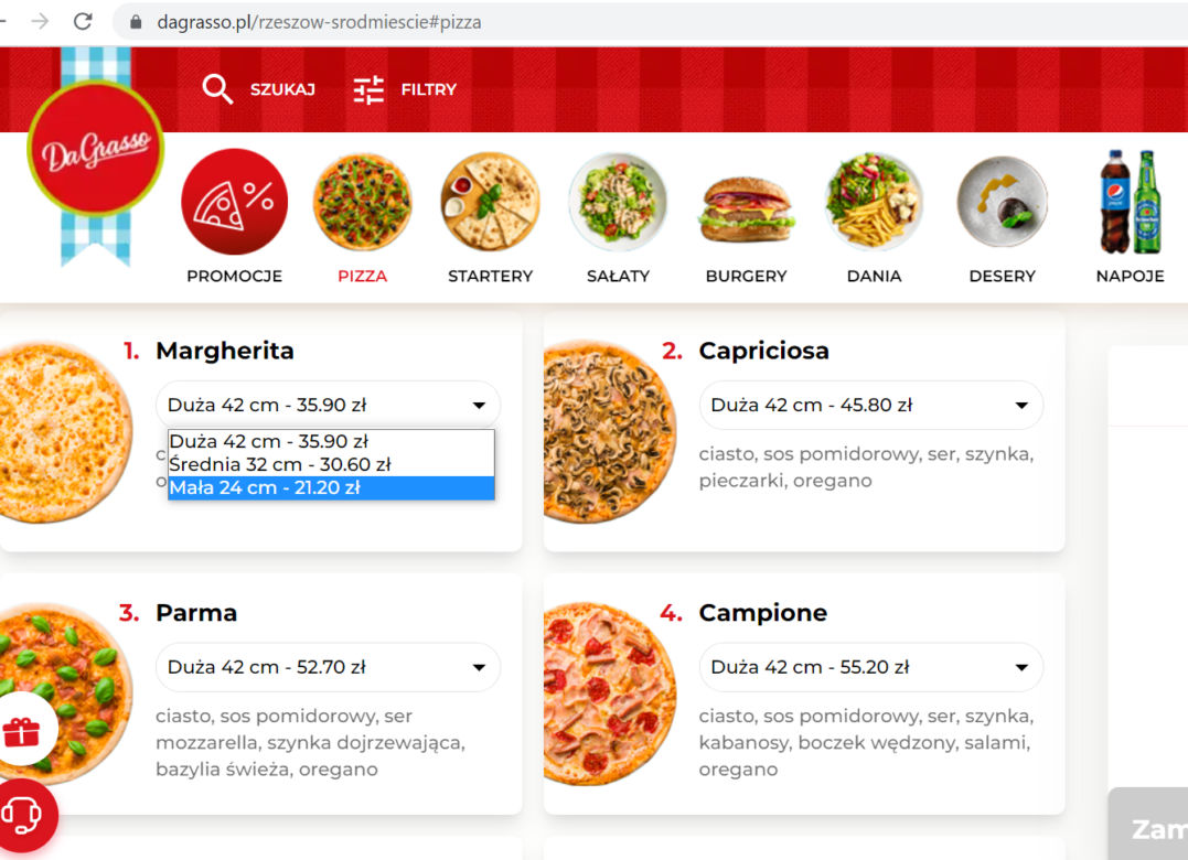 Pizzeria Da Grasso - ceny 2023