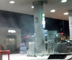 Zabójca podpalił się na stacji benzynowej?!