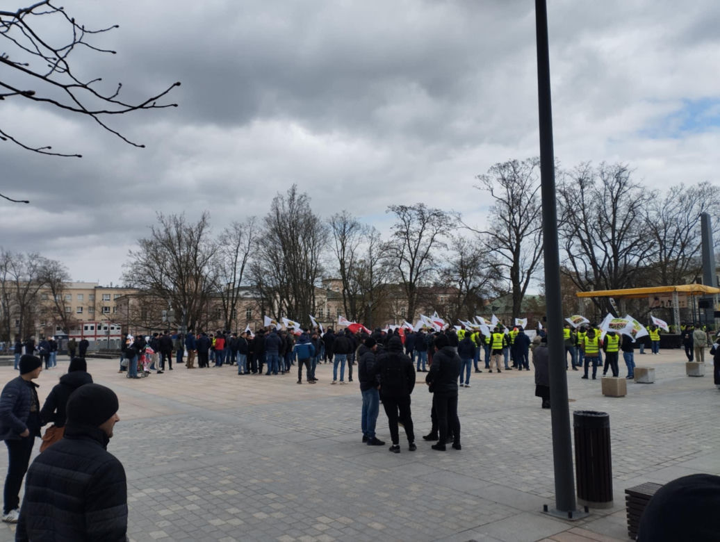 Protest górników w Lublinie