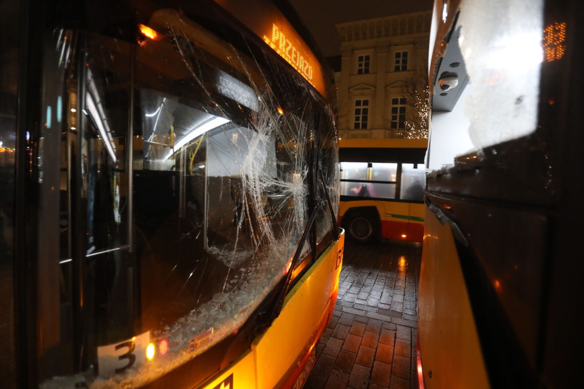 Zderzenie autobusów w Warszawie