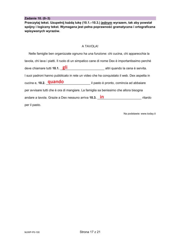 Matura 2025 włoski: ODPOWIEDZI do wszystkich zadań, gotowe rozwiązania matury z włoskiego - Formuła 2023 [7.05.2025]	