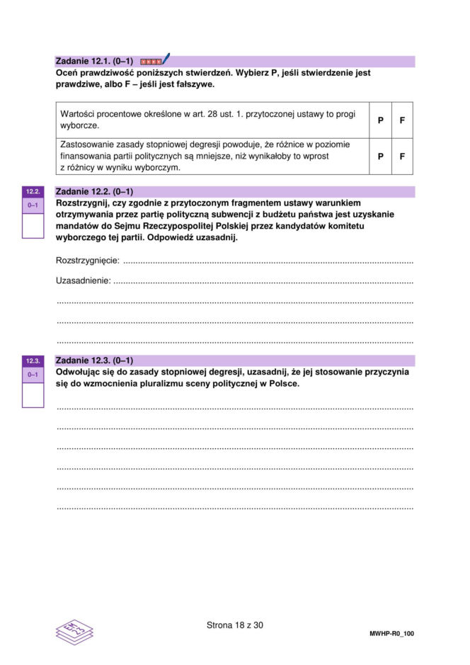 Matura 2026: WOS rozszerzony 12.05.2026r. Arkusze CKE, poziom podstawowy [Formuła 2023]