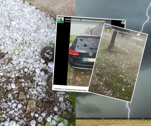 Nawałnice nad Polską. Ogromny grad niszczy dachy i auta na Mazurach!
