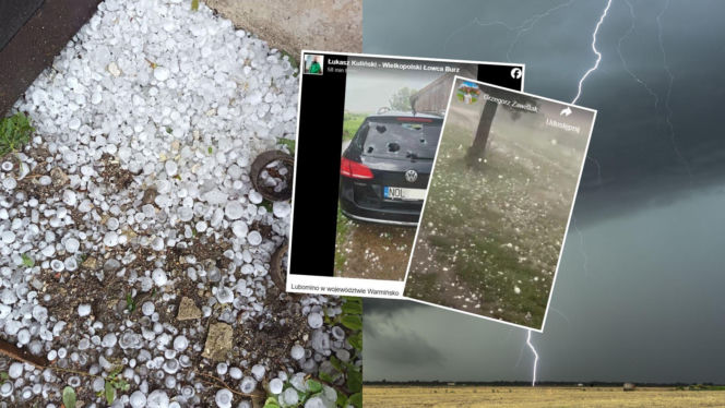 Armagedon na Warmii i Mazurach. Nawałnica z gradem jak piłki tenisowe!