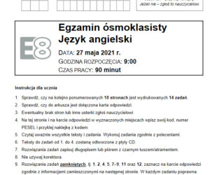 Egzamin ósmoklasisty 2021 język angielski
