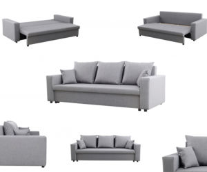 Szara sofa w salonie