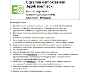 E8 2026 NIEMIECKI: Co było na egzaminie ósmoklasisty z niemieckiego? Arkusze CKE i odpowiedzi [13.05.2026]