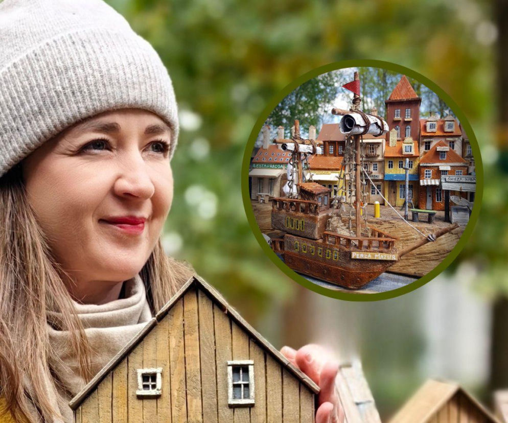 Zbiera drewno wyrzucone przez fale na brzeg morza. Drewniane domki Magdaleny