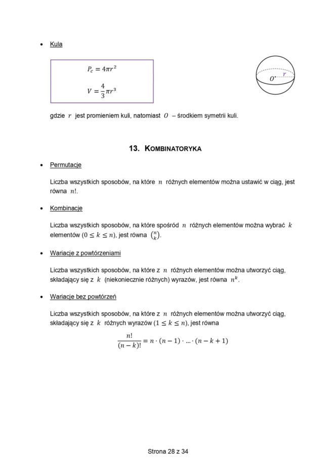 wzory matematyczne matura 2026