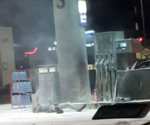 Zabójca podpalił się na stacji benzynowej?!