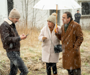 Barwy szczęścia, odc. 2496: Franek (Mateusz Banasiuk), Jerzy (Bronisław Wrocławski), Małgorzata (Adrianna Biedrzyńska)