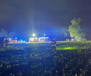 Tragedia w powiecie łukowskim, kierowca zginął w płomieniach
