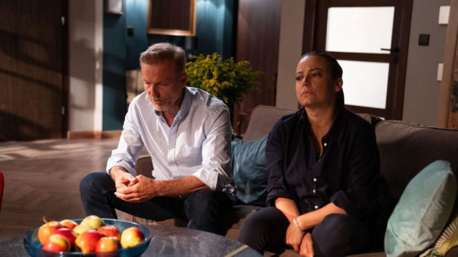 M jak miłość odc. 1898. Magda (Anna Mucha), Andrzej Budzyński (Krystian Wieczorek)