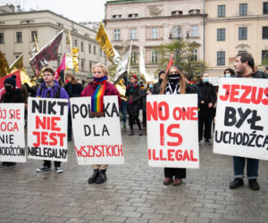 Sobotnie manifestacja na Rynku Głównym