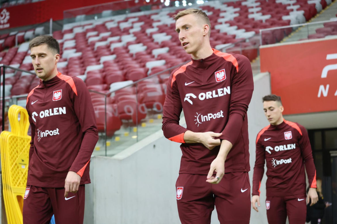 Trening reprezentacji Polski na PGE Narodowym przed meczem barażowym z Estonią o Euro 2024