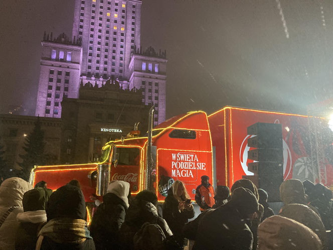 Świąteczna ciężarówka Coca-Coli w Warszawie