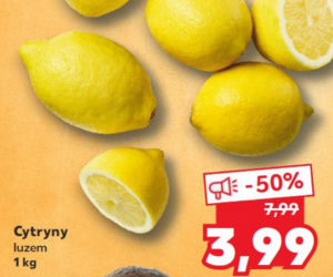 Cytryny luzem 3,99 zl/1 kg
