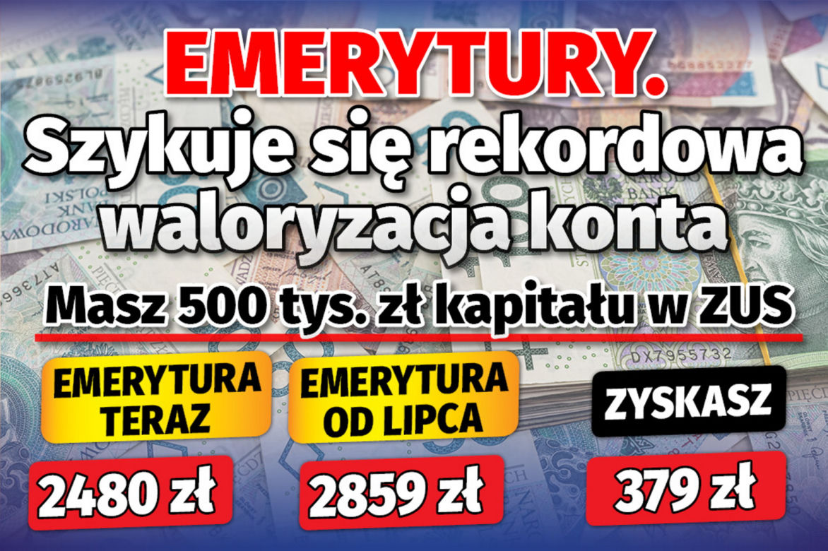 Emerytury. Szykuje się rekordowa waloryzacja konta