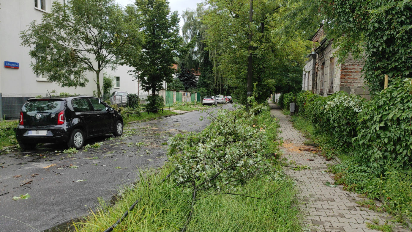 Fatalne skutki burzy w Warszawie