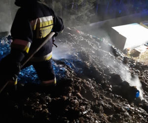 Studzianki. Pożar hałdy śmieci w sortowni 5.06.2019