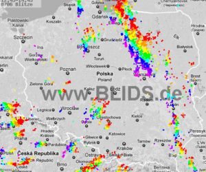 Burze w Polsce, 29.07.2012 - MAPA z godz. 12.45 - 14.45