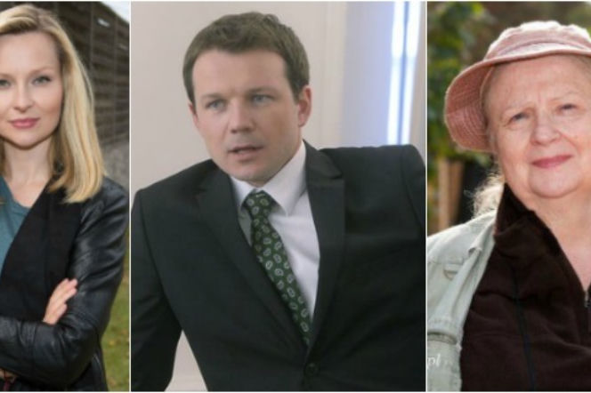 Barwy szczęścia. Amelia (Stanisława Celińska), Bożena (Marieta Żukowska), Bruno Stański (Lesław Żurek)