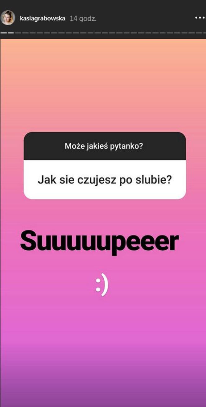 Katarzyna Grabowska na Instagramie o ślubie