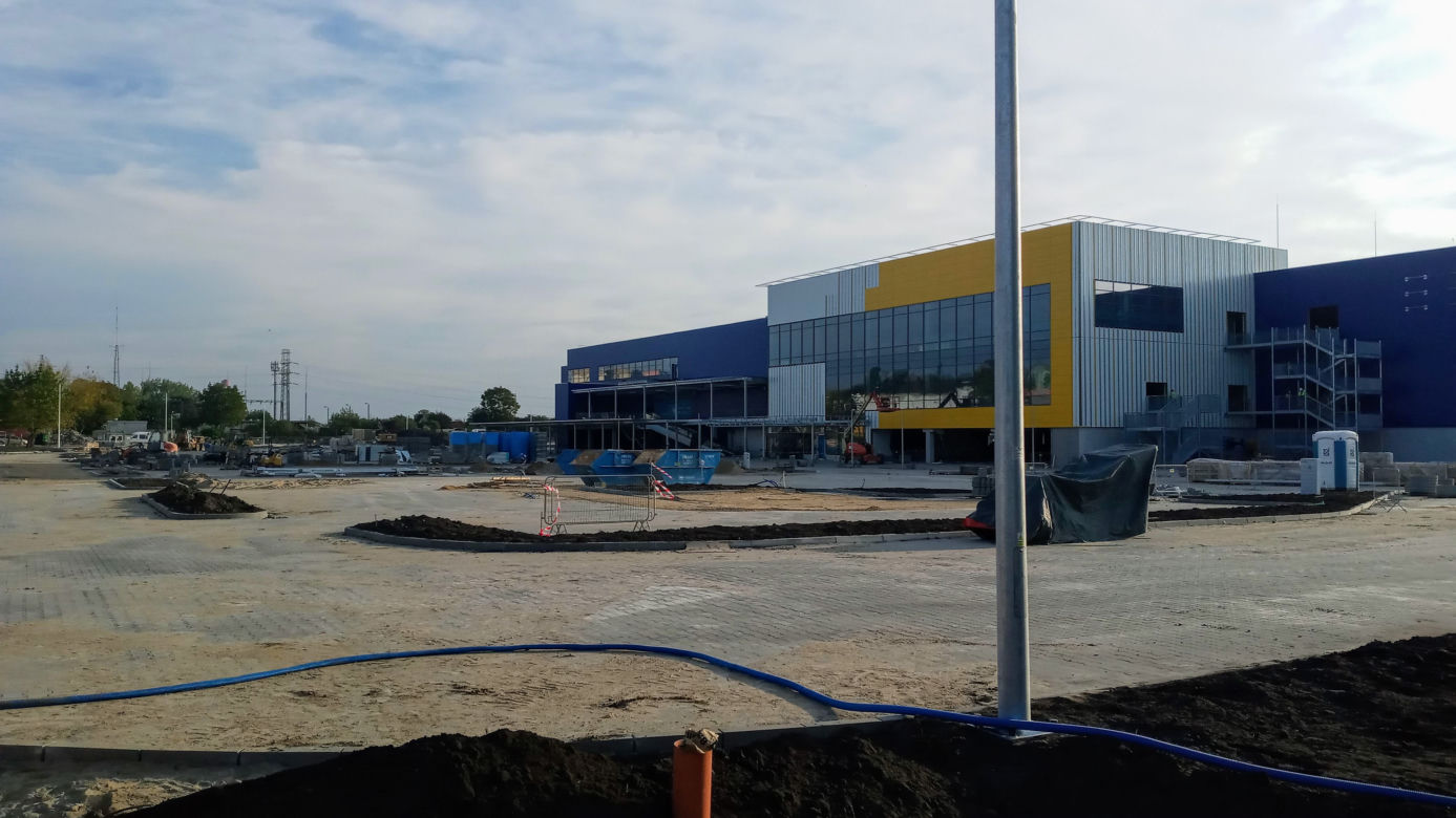 Budowa sklepu IKEA w Szczecinie - październik 2020