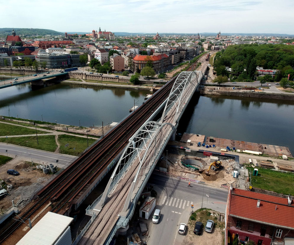 Nowy most na Wiśle w Krakowie