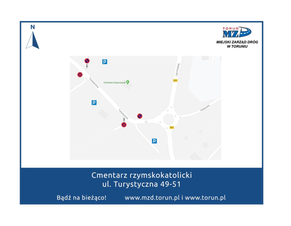 Organizacja ruchu przy cmentarzach na Wszystkich Świętych. 1 listopada w Toruniu