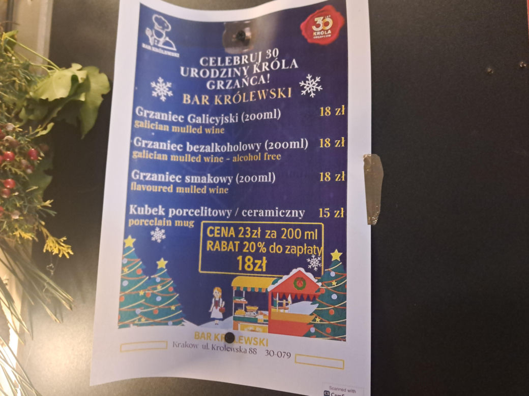 Jarmark Bożonarodzeniowy 2025 na Rynku Głównym w Krakowie. Jedzenie drogie jak nigdy