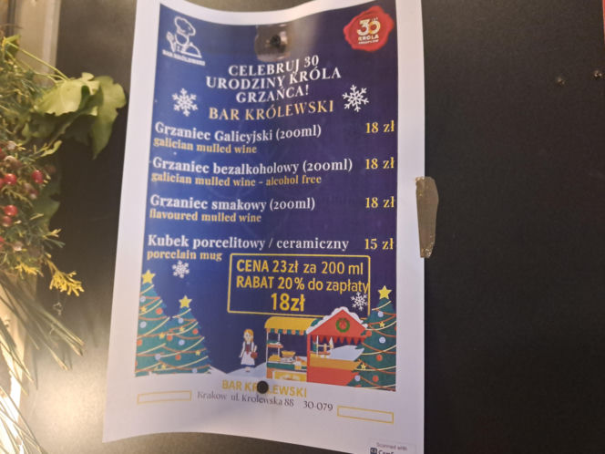 Jarmark Bożonarodzeniowy 2025 na Rynku Głównym w Krakowie. Jedzenie drogie jak nigdy