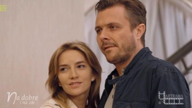 Na dobre i na złe odcinek 539. Hana Goldberg (Kamilla Baar), Piotr Gawryło (Marek Bukowski)