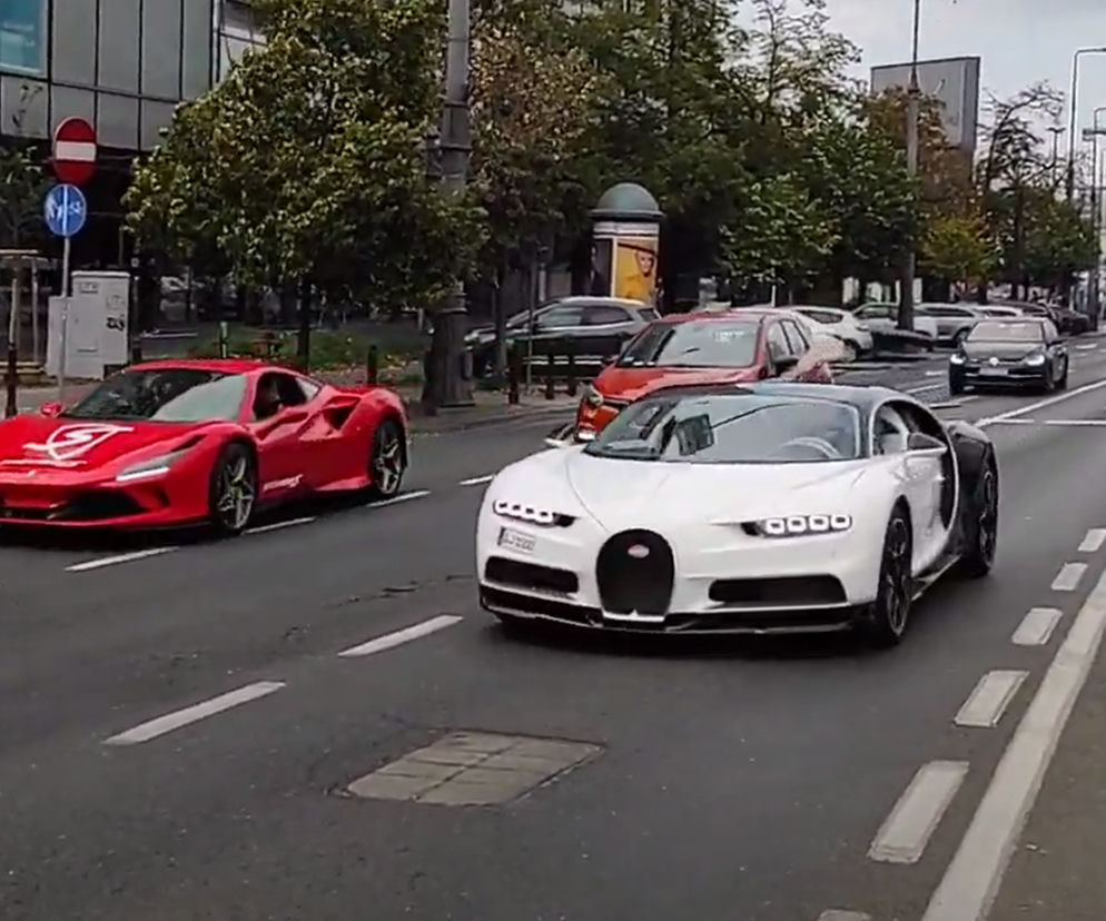 Bugatti Chiron w Warszawie! Centrum stolicy zostało sparaliżowane